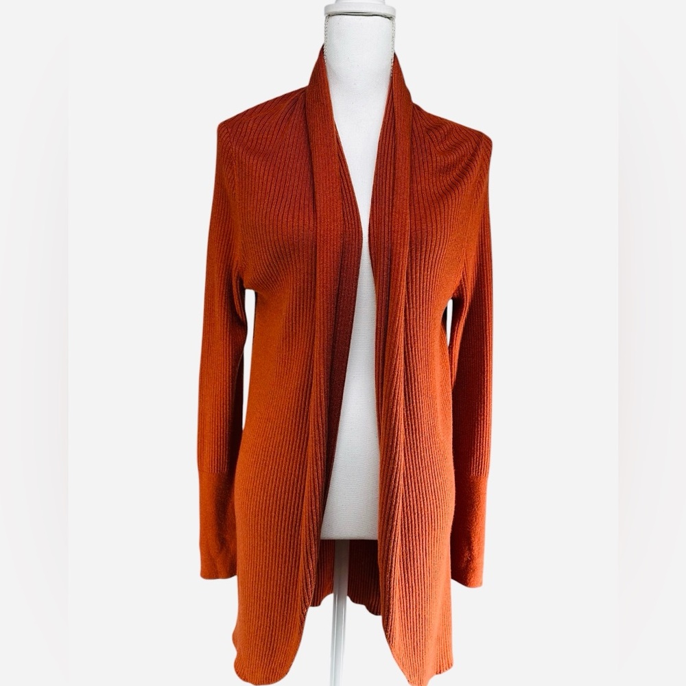 LEITH / Rust Orange Cardigan Wrap  / Medium / Bohemian Office Preppy Fairy